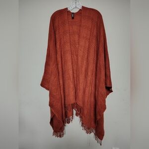 Accessory Street Rust Orange Women's Poncho OSFM